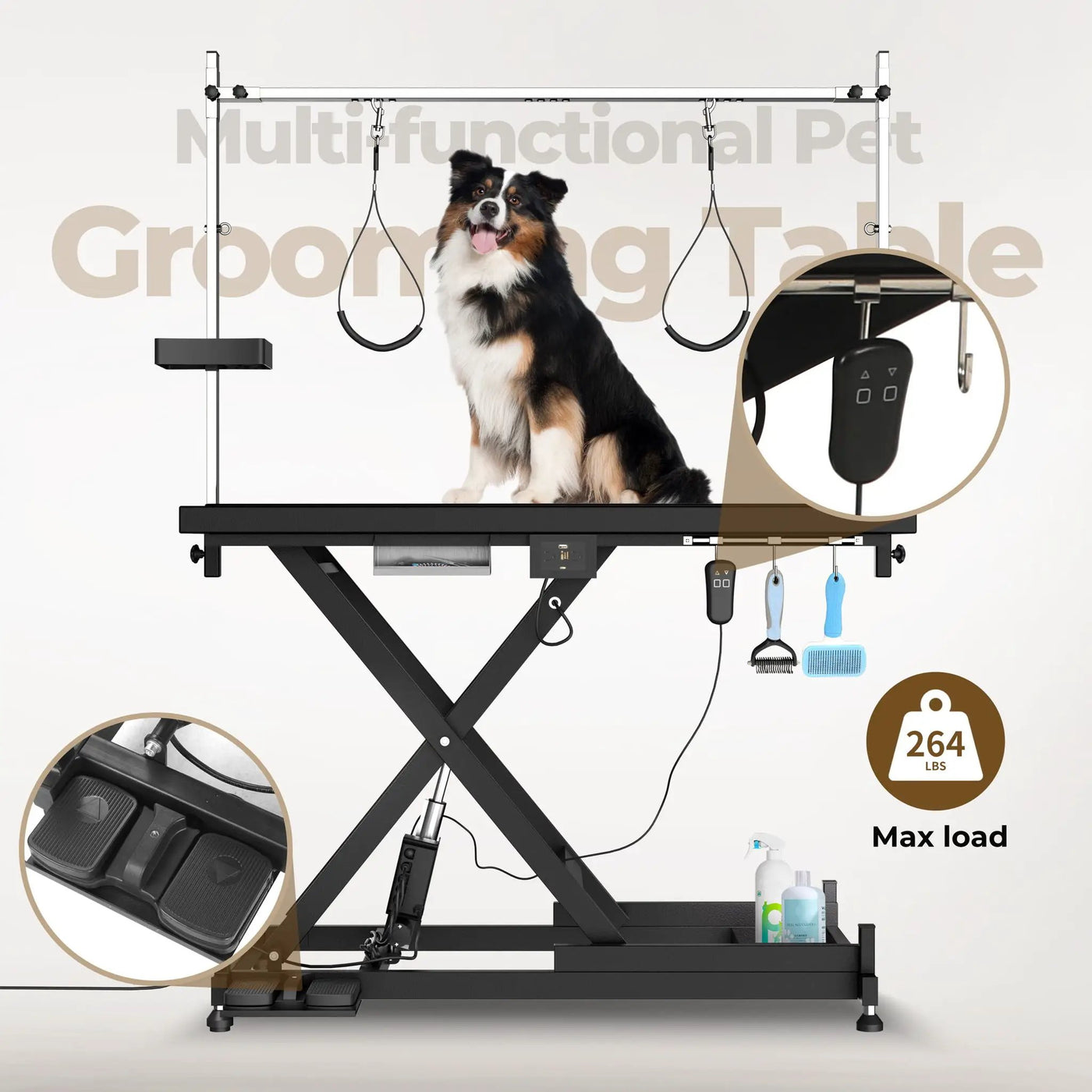 Super Deluxe Electric Pet Grooming Table, Height Adjustable by HouseOfZazla