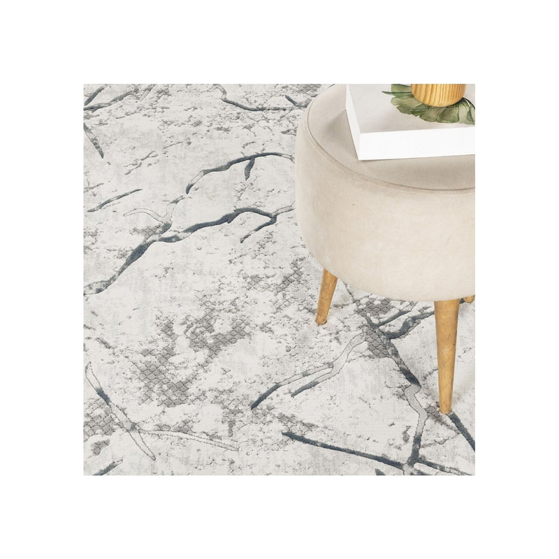 Geometric 3D Effect Area Rug with Durable Polyester - Ivory / Gray, photo 3 of 6