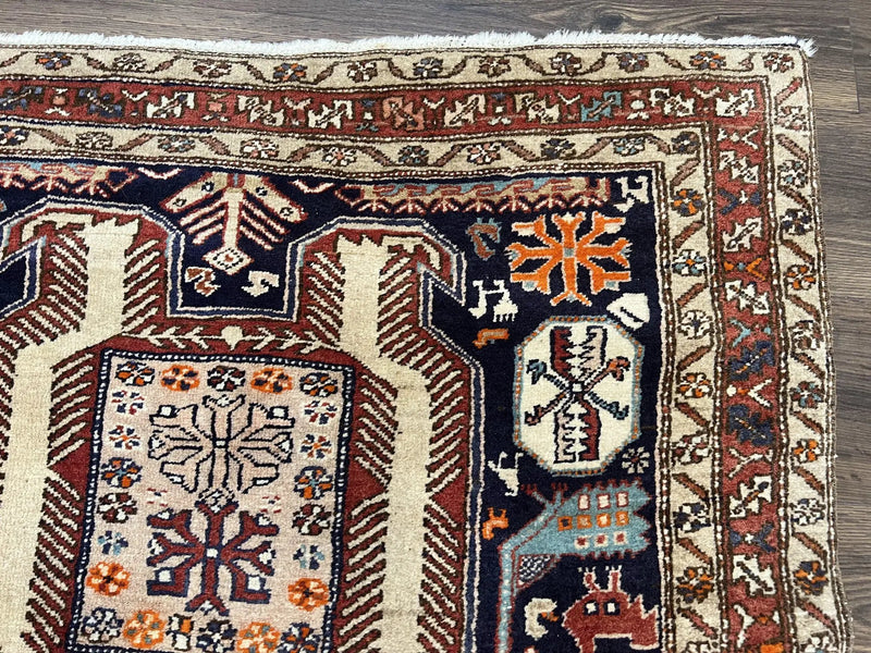 Persian Ardabil Wide Runner Rug 4x10 - Geometric Medallions & Animal Pictorials by Jewel Rugs