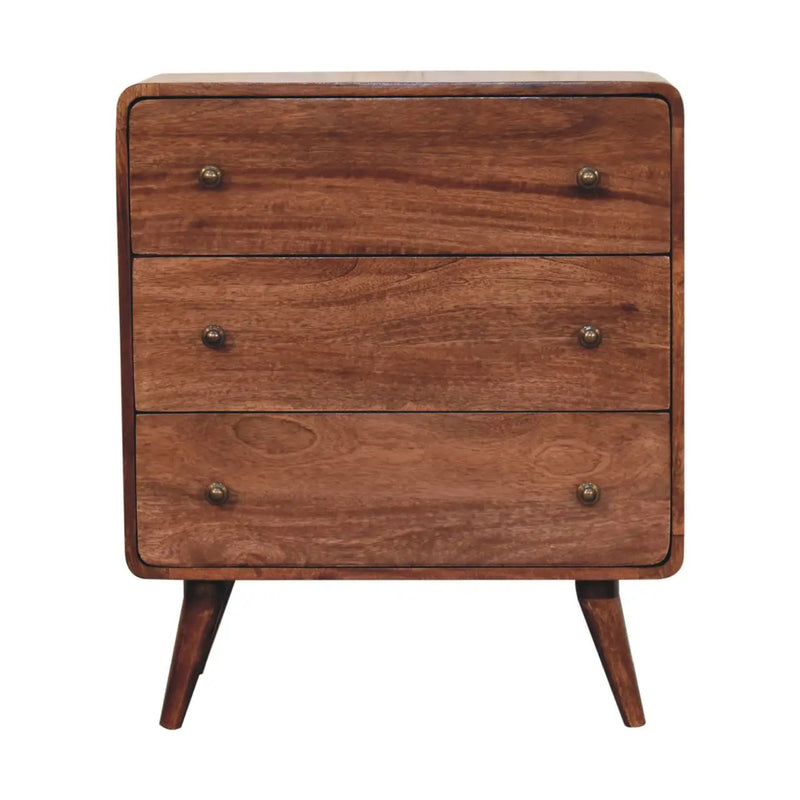 Solid Wood Curved Honey Dresser by HouseOfZazla
