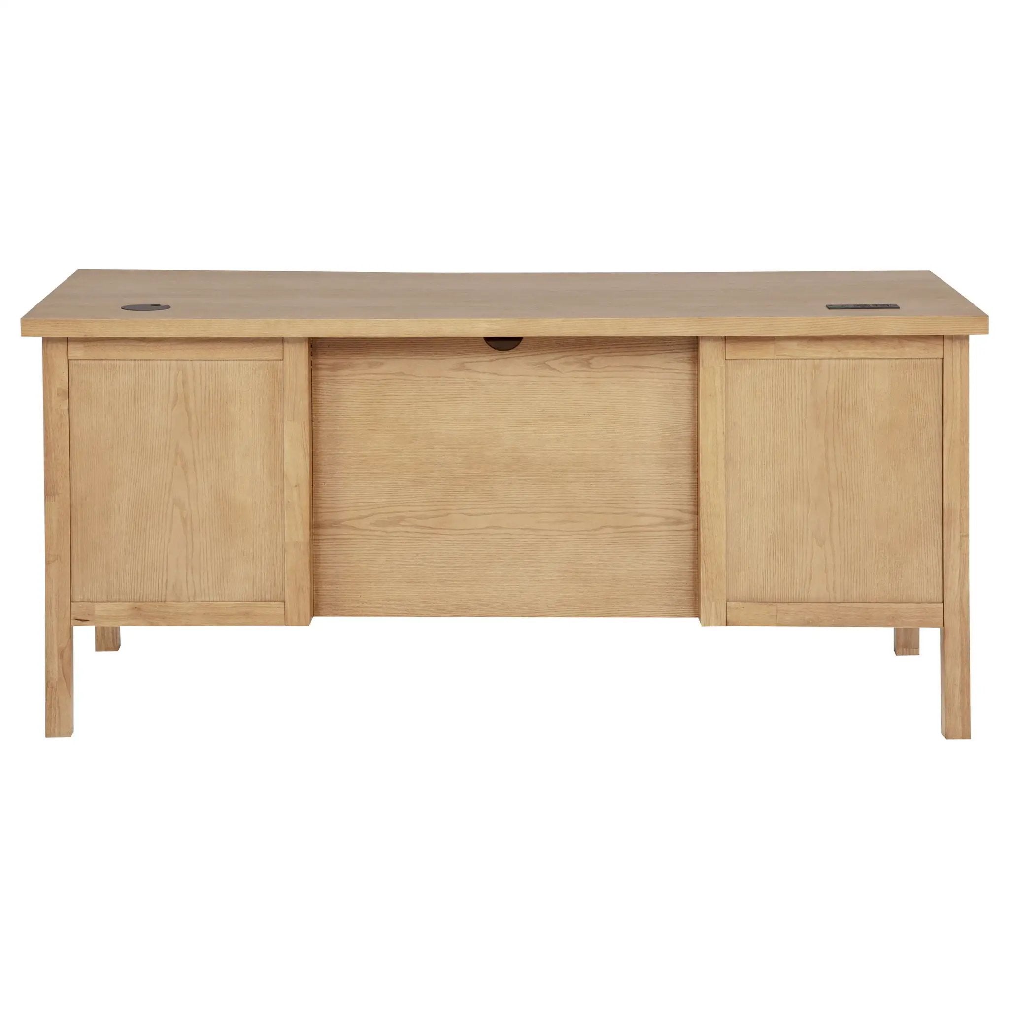 Vermes 66-inch 7-drawer Computer Desk with Power Outlet Light Ash by Unique Piece Furniture
