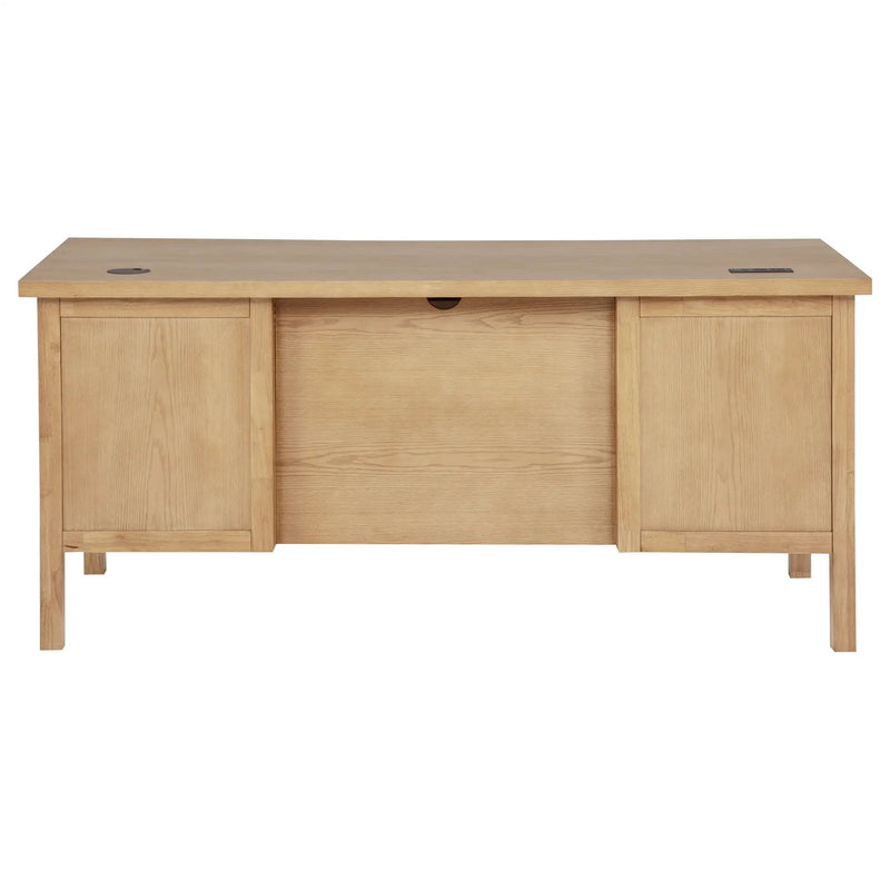 Vermes 66-inch 7-drawer Computer Desk with Power Outlet Light Ash by Unique Piece Furniture