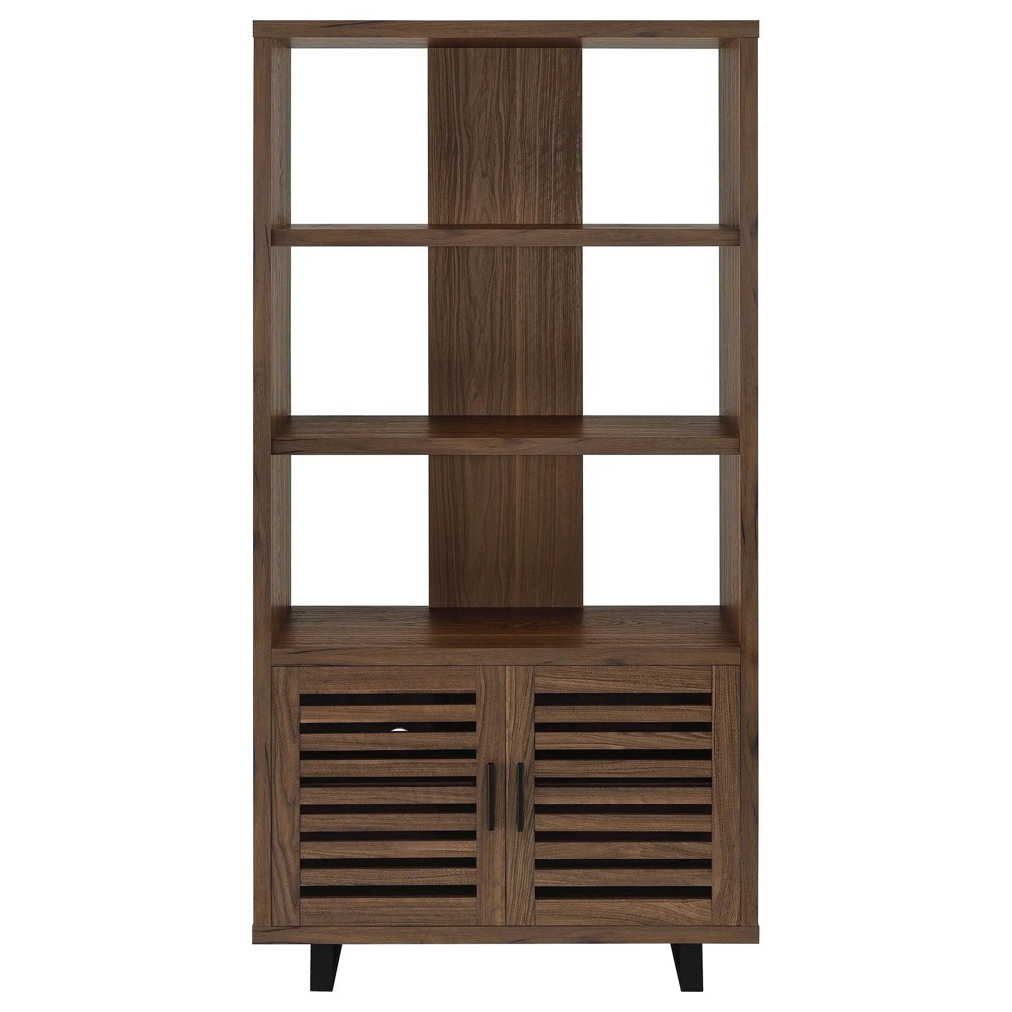 Maddox 71-inch 3-shelf Cabinet Bookcase Walnut by Unique Piece Furniture