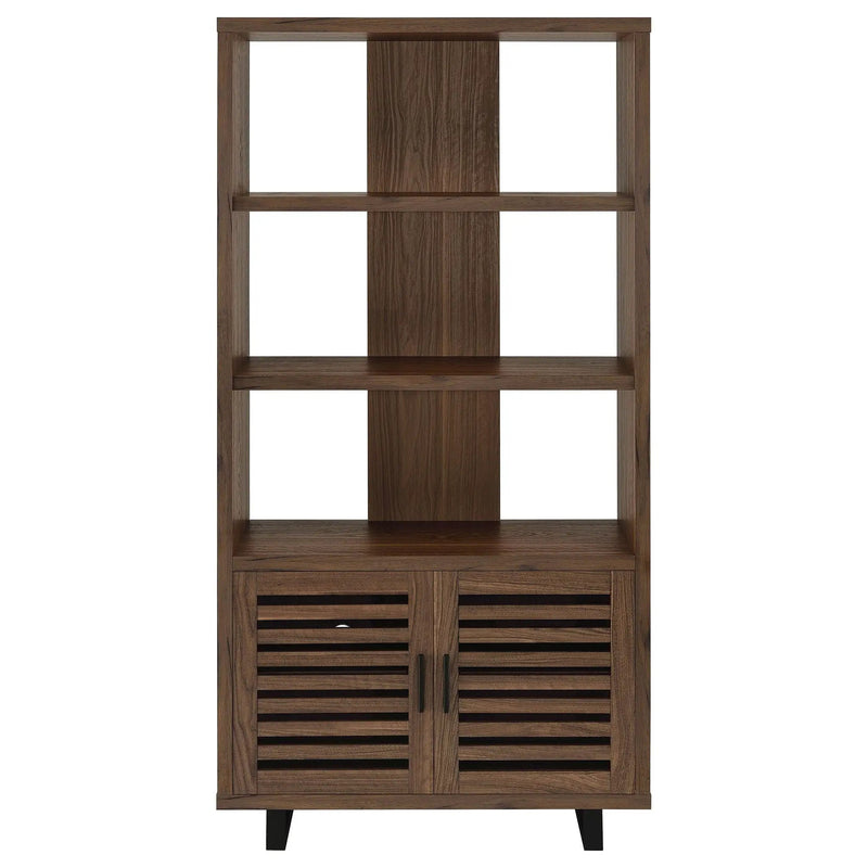 Maddox 71-inch 3-shelf Cabinet Bookcase Walnut by Unique Piece Furniture