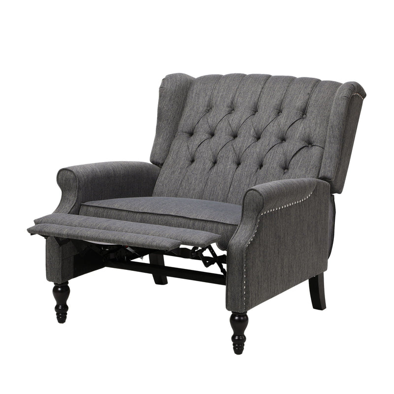 Dunham Contemporary Fabric Tufted Oversized Pushback Recliner by HouseOfZazla