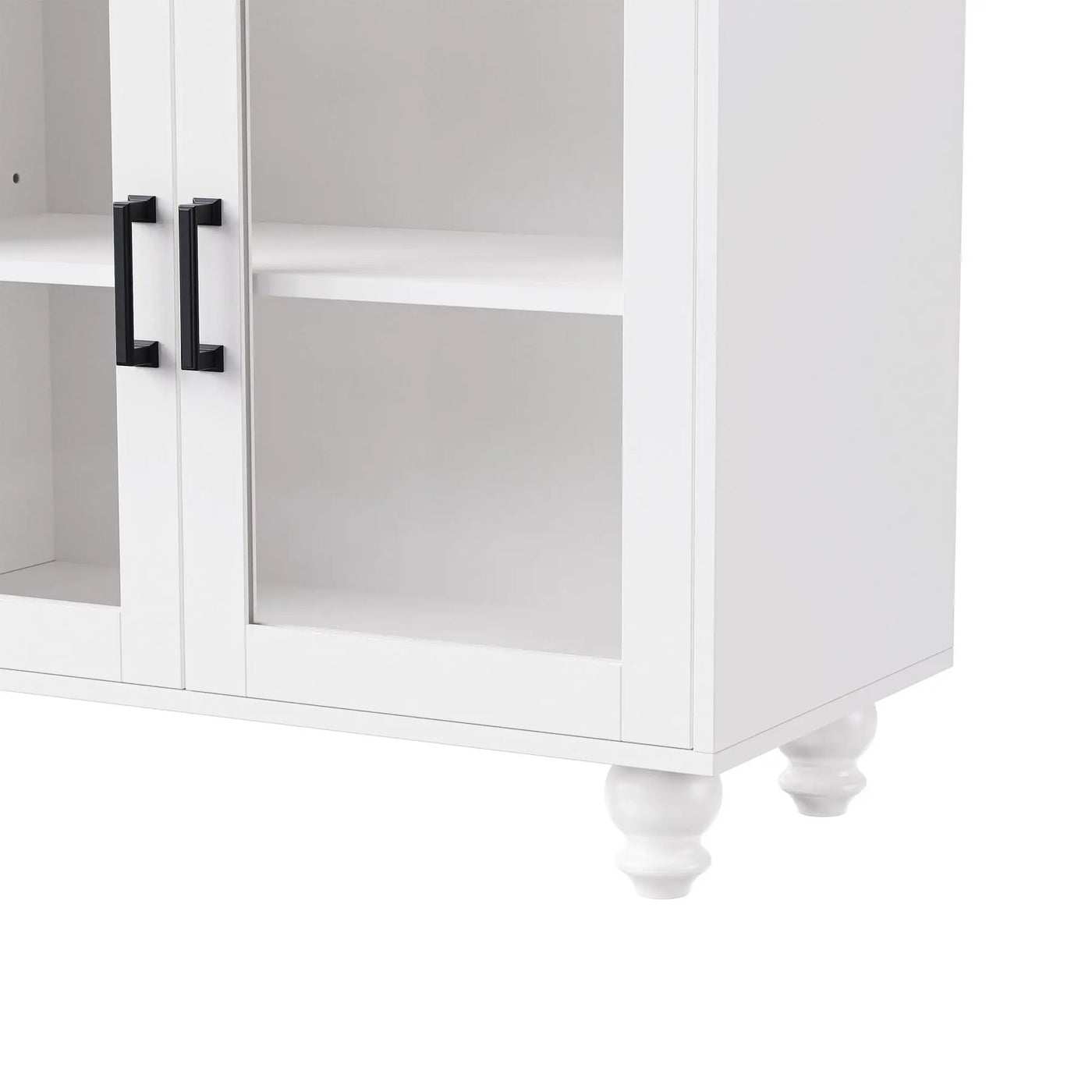 Farmhouse TV Stand With Solid Wood Gourd Shaped Legs For TVs Up To 70" by HouseOfZazla