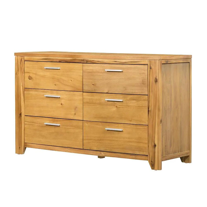 6 Drawer Dresser - Natural Wood / Brown by HouseOfZazla