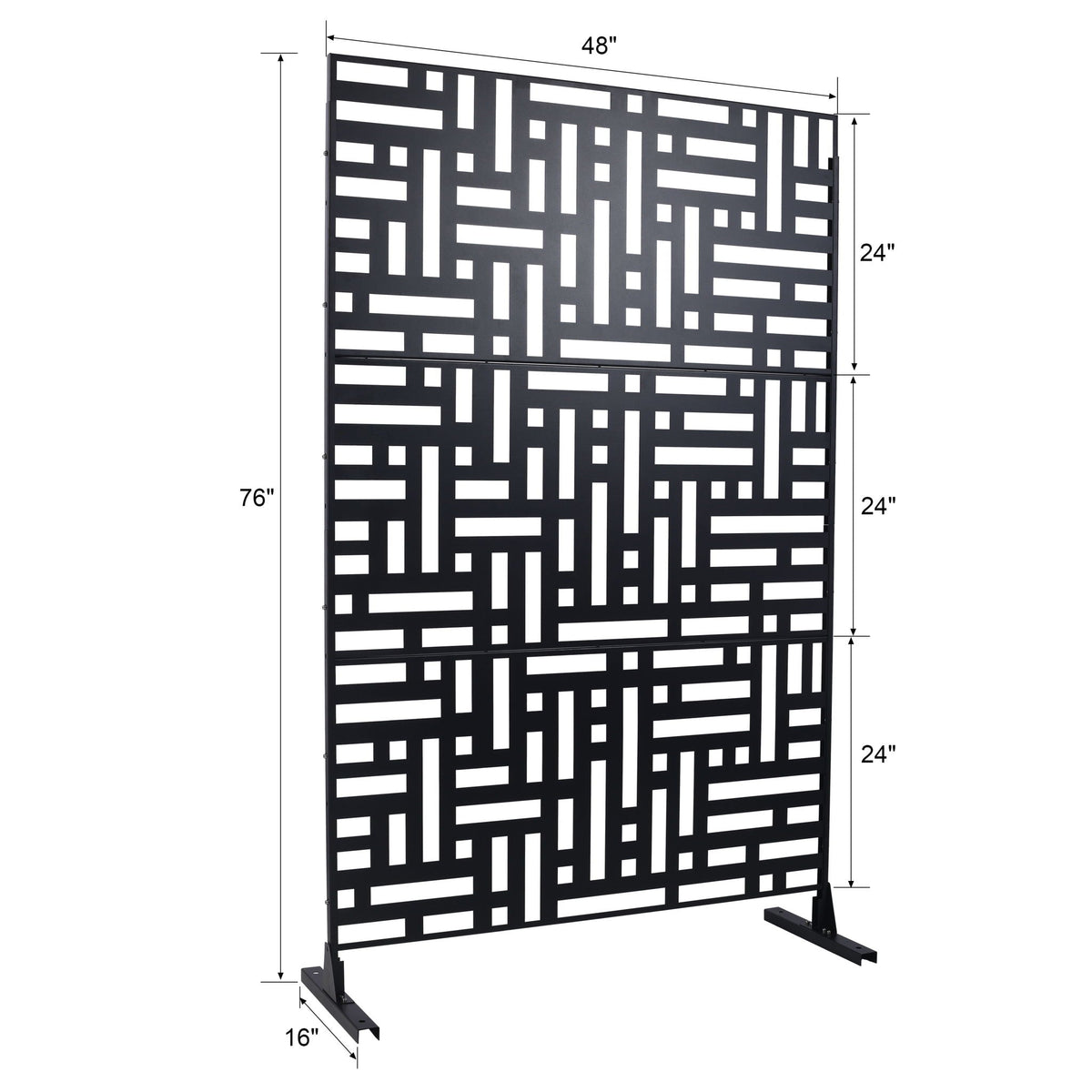 Freestanding Metal Privacy Screen Room Divider with Durable Design - Black, White, or Dark Brown, photo 5 of 40