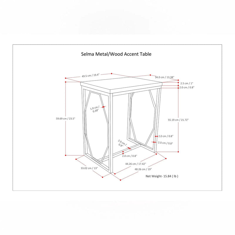Selma - Handcrafted Metal And Wood Accent Table by Unique Piece Furniture
