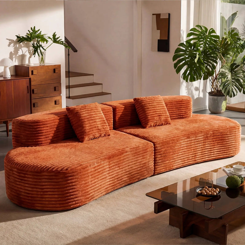 108.6-Inch Curved Combination Sofa with Modern Cloud Pattern by HouseOfZazla