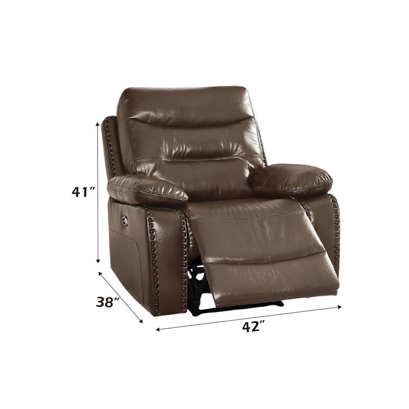 Aashi - Leather Gel Match Recliner Chair - Brown by Unique Piece Furniture