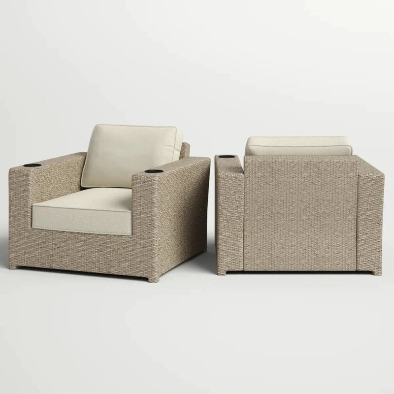 Outdoor Lounge Chairs With Cushions, Weather Resistant - Gray Mix by HouseOfZazla