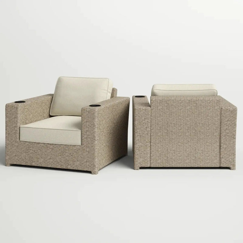 Outdoor Lounge Chairs With Cushions, Weather Resistant - Gray Mix by HouseOfZazla