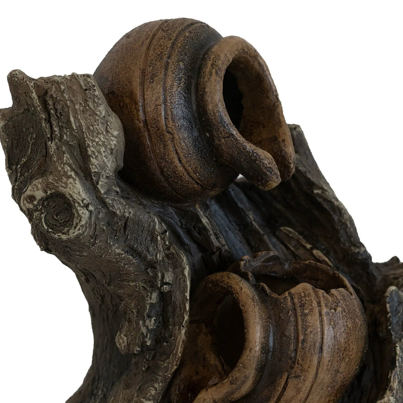 Decorative 3 Tier Water Fountain With Pot Design - Brown by Unique Piece Furniture
