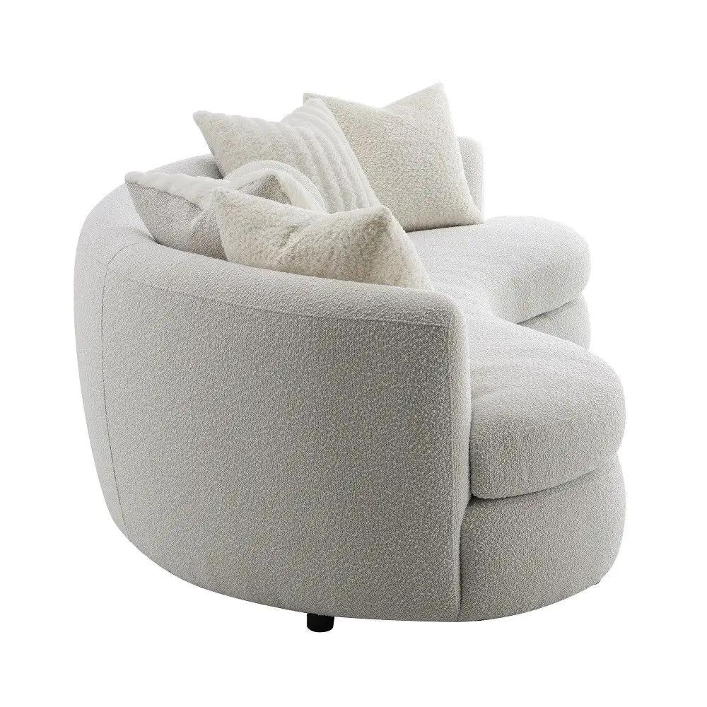 Iniko - Sofa With 6 Pillows - Beige Boucle by Unique Piece Furniture
