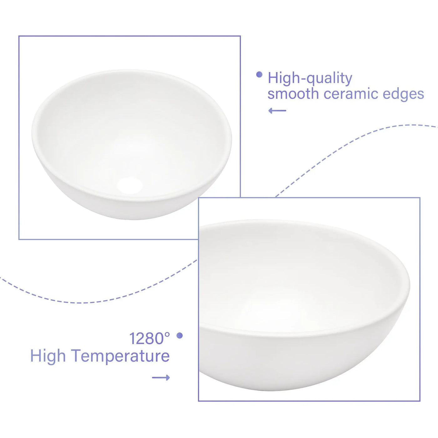 Modern Ceramic Circular Vessel Bathroom Sink by HouseOfZazla