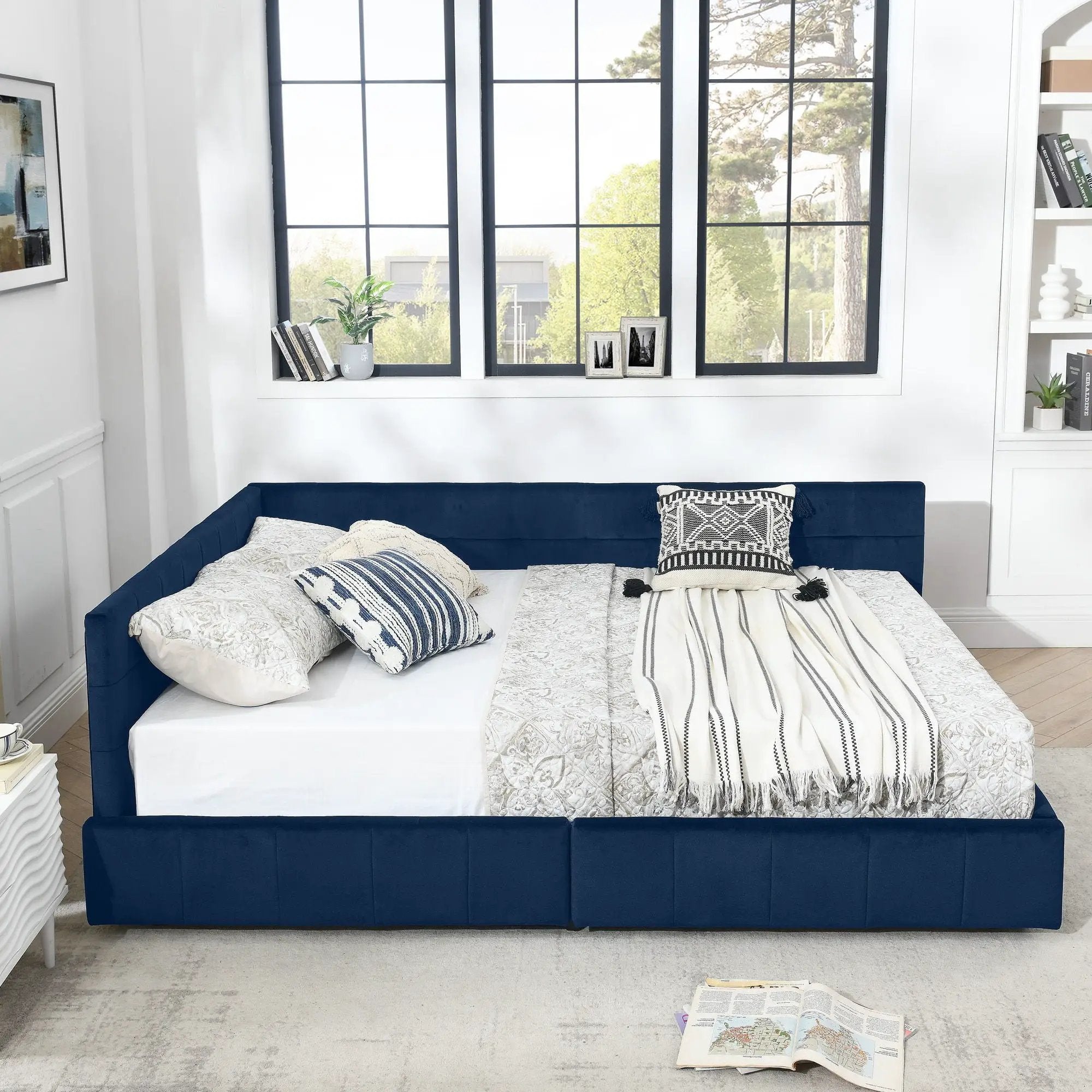 Upholstered Bed Frame With Tufted Backrest And Armrests by Unique Piece Furniture