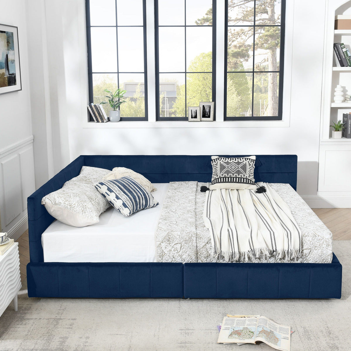 Upholstered Bed Frame With Tufted Backrest And Armrests, photo 7 of 25