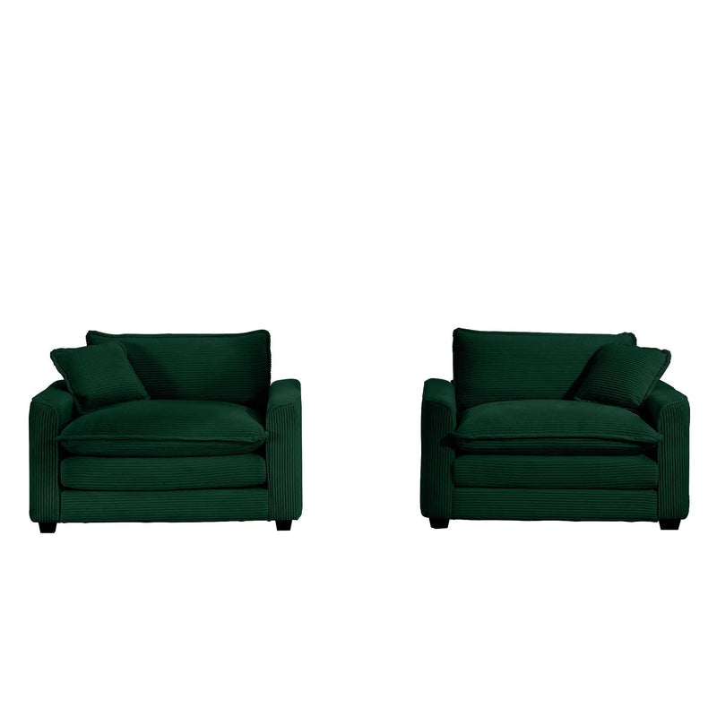 Modern Classic Fabric Single Chair Deep Seat Sofa With Pillow by HouseOfZazla
