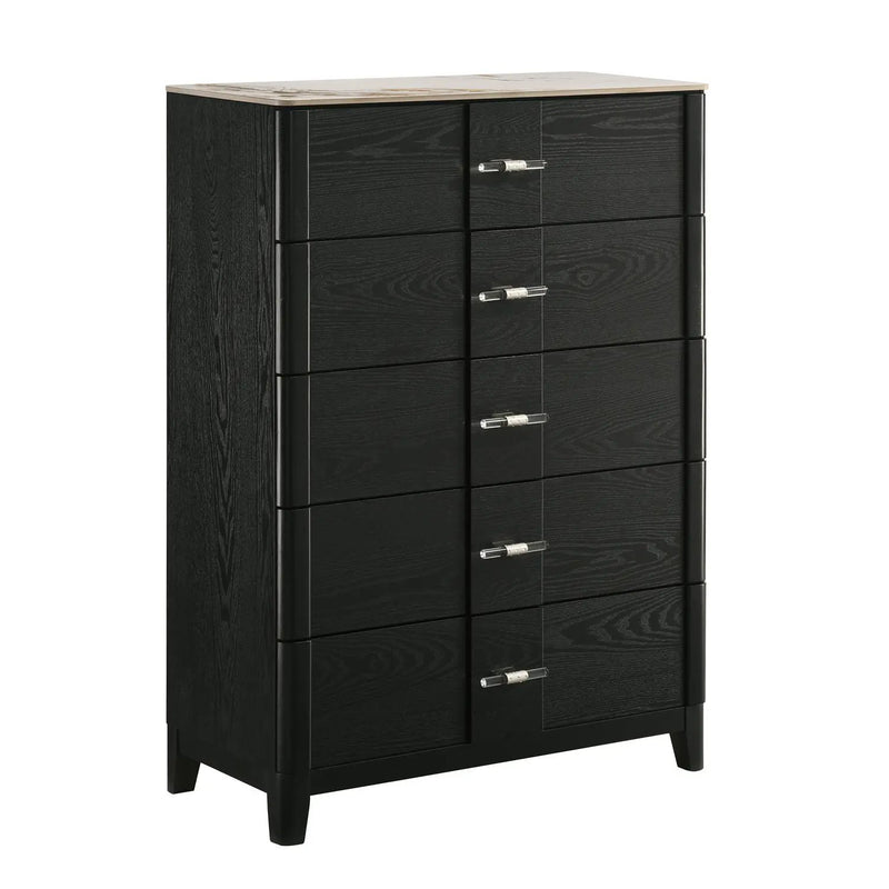 Opel - 5 Drawer Chest - Black by HouseOfZazla