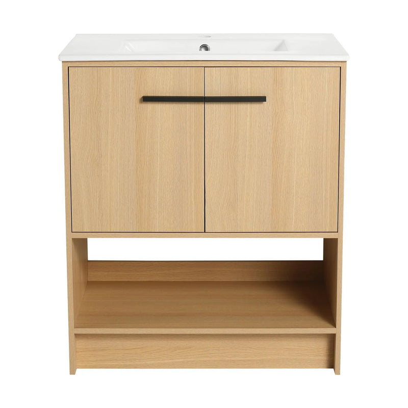 Modern Bathroom Vanity With Ceramic Sink, Freestanding Cabinet, Soft Closing Doors by Unique Piece Furniture