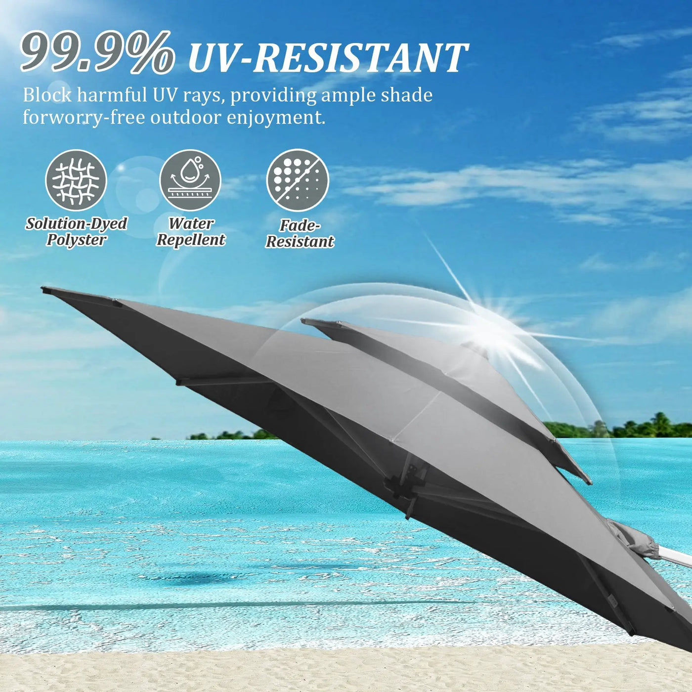 Round Cantilever Umbrella with Center Pole by HouseOfZazla