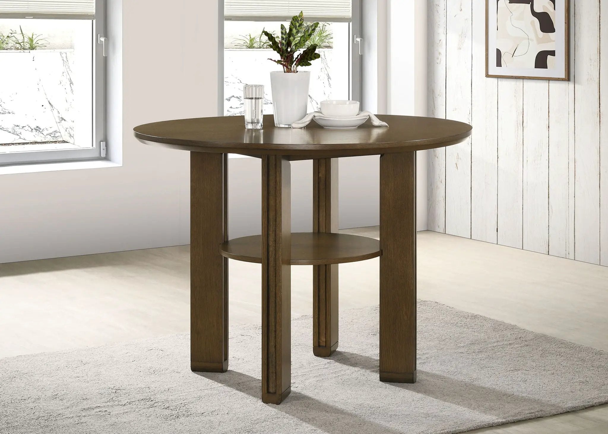 Ottowa 47-inch Round Counter Height Dining Table Brown by Unique Piece Furniture