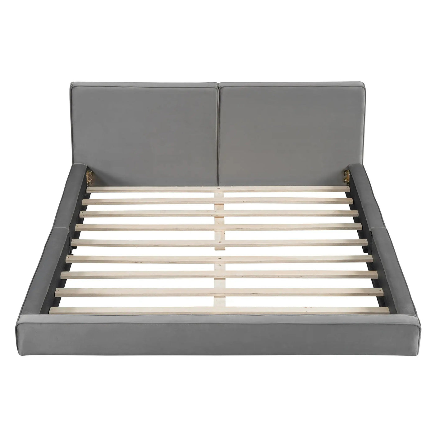 Upholstered Platform Bed, Grounded Bed With Solid Frame by HouseOfZazla