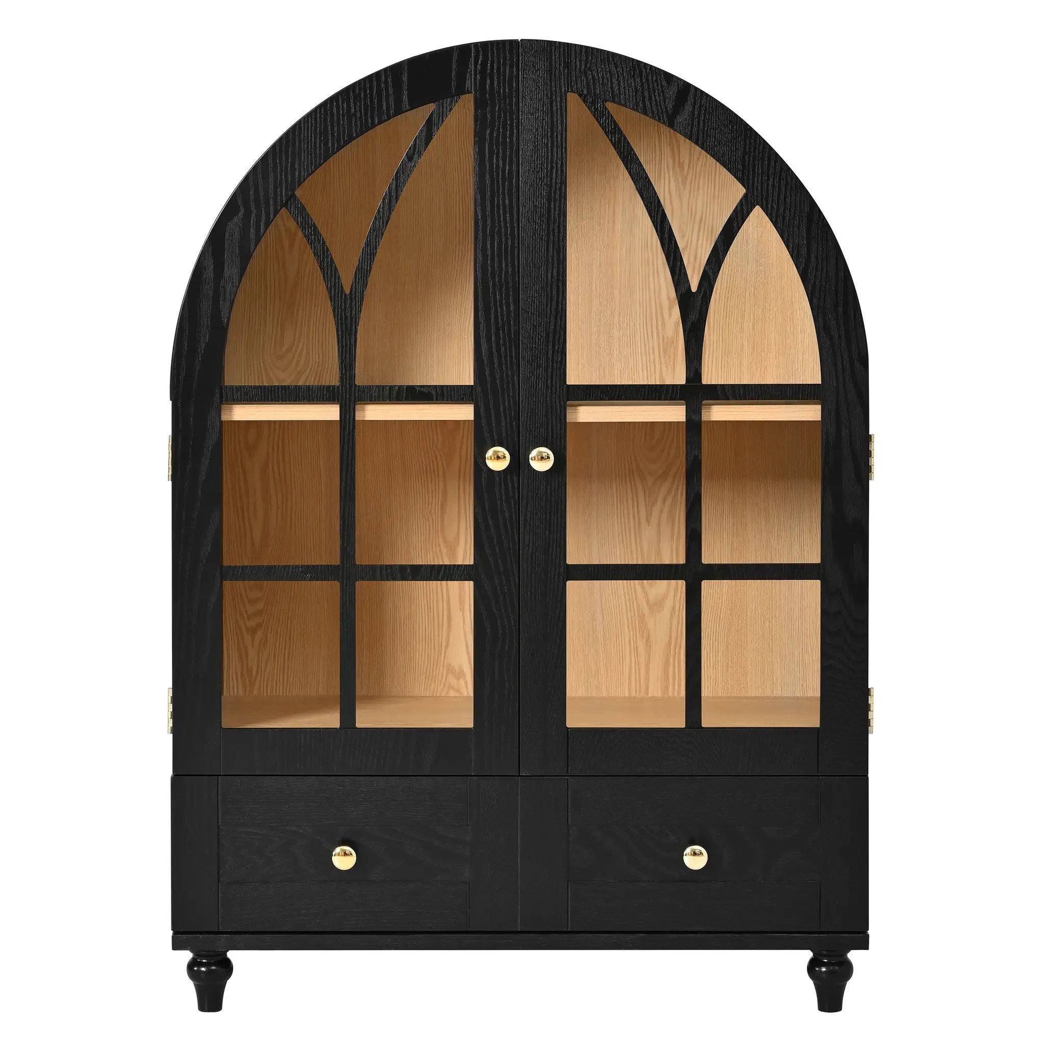 Arched Display Cabinet with Tempered Glass Doors by HouseOfZazla