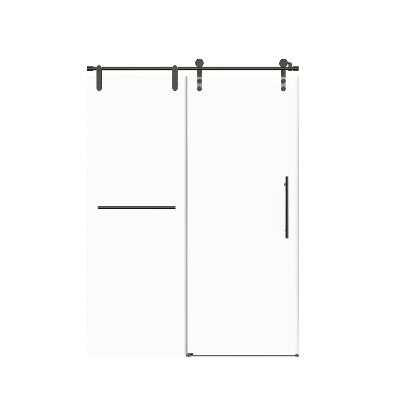 Frameless Single Sliding Shower Doors With Towel Rail & Handle by HouseOfZazla