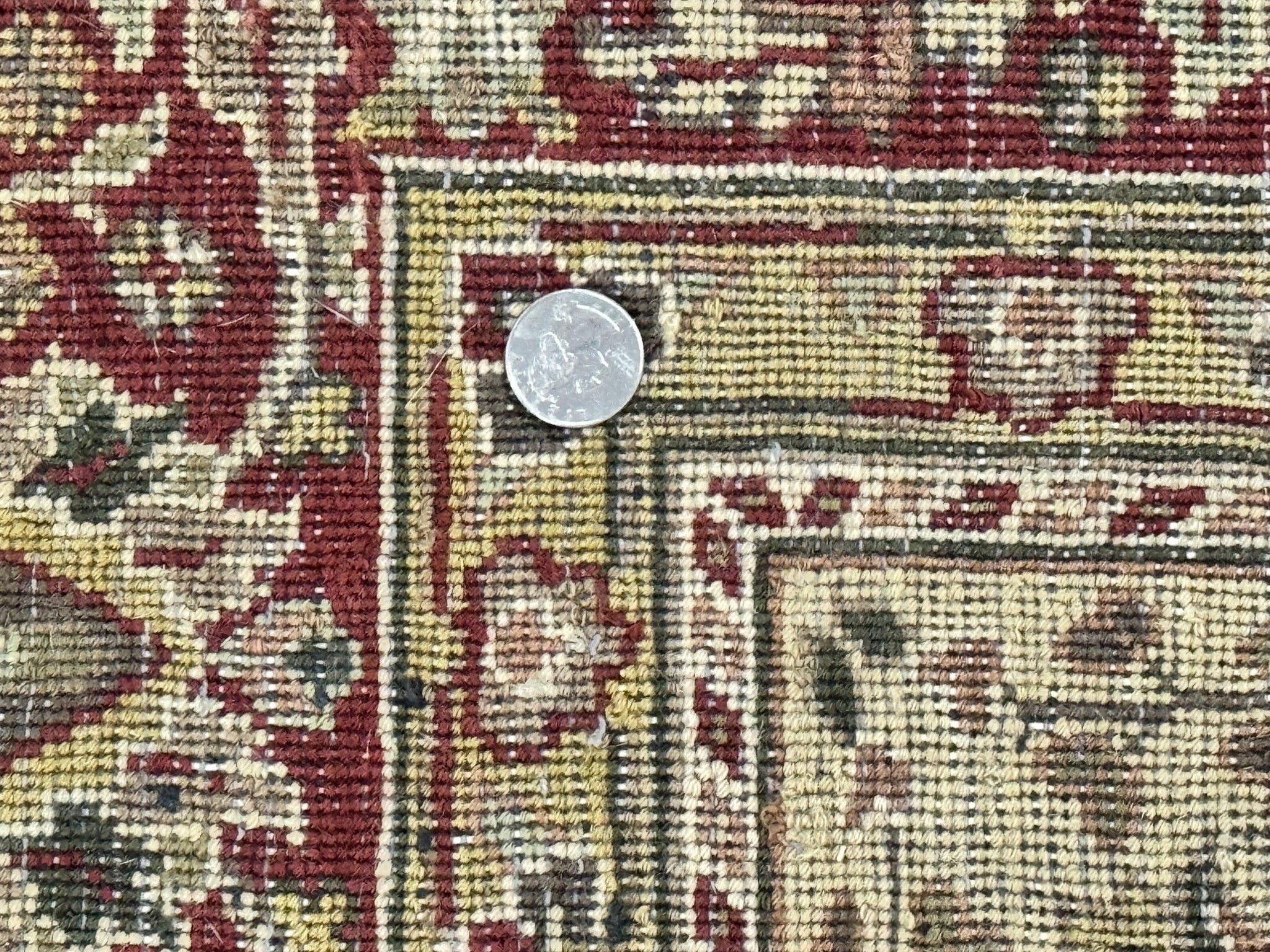 Indo Persian Rug 6x9, Wool Handmade Vintage Rug, Floral Cross Pattern by Jewel Rugs