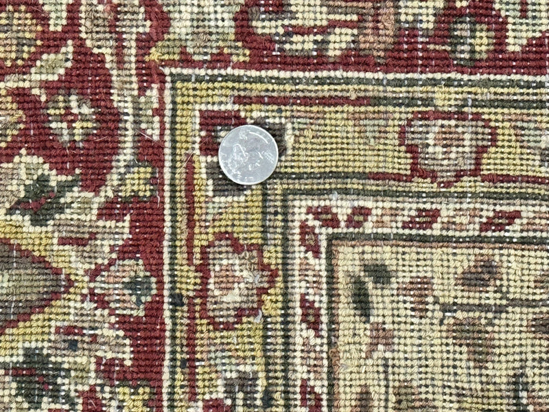 Indo Persian Rug 6x9, Wool Handmade Vintage Rug, Floral Cross Pattern by Jewel Rugs