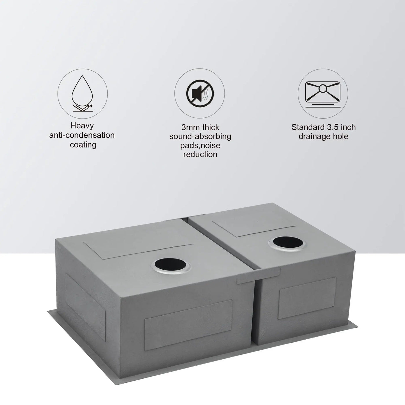 Modern Double Bowl Undermount Sink Design With 10" Deep Basins by HouseOfZazla