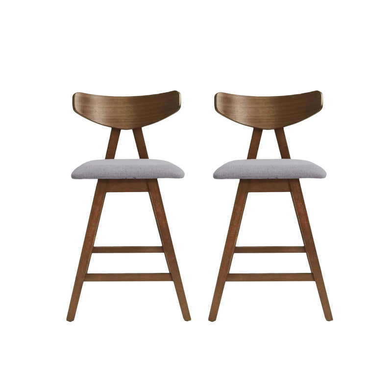 Mid Century Modern Counter Stool With V Shape Frame And Upholstered Seating by HouseOfZazla