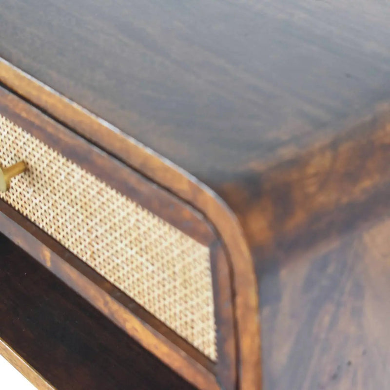 Wall Mounted Open Woven Bedside Table - Chestnut by HouseOfZazla