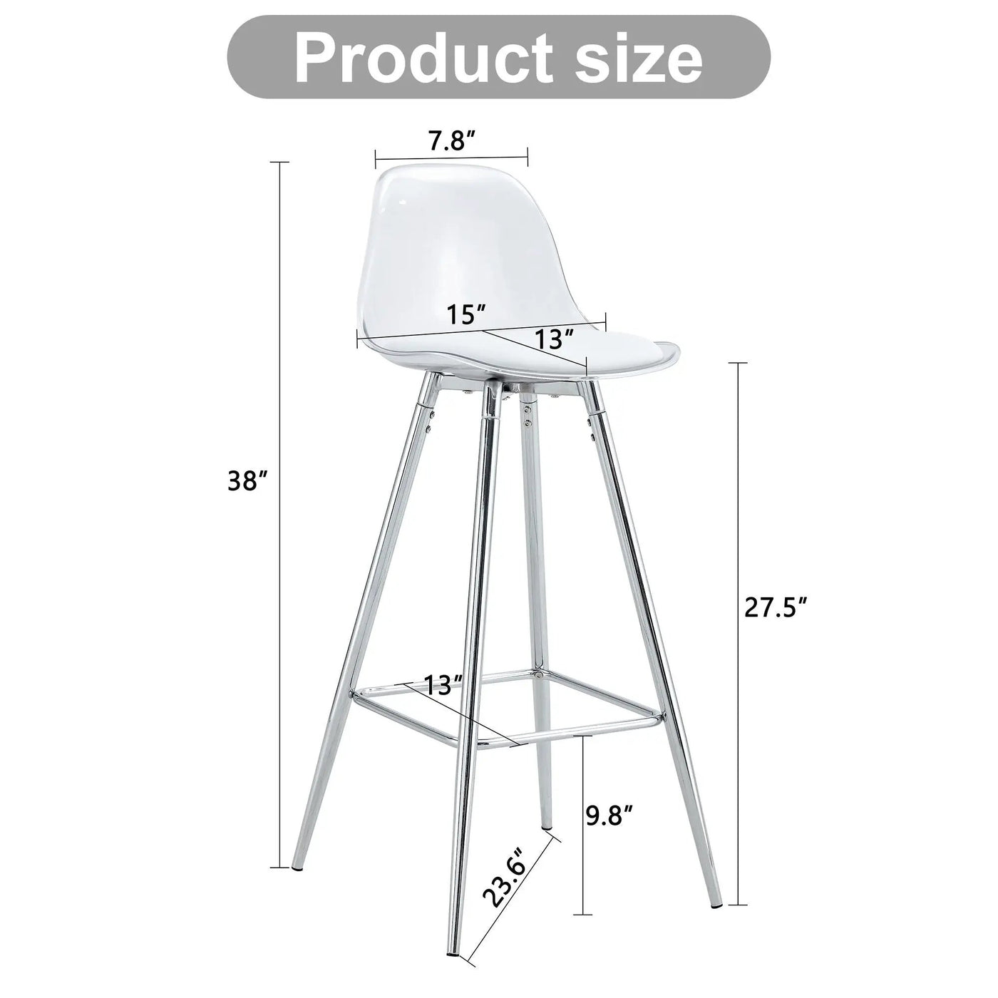 Stylish Upholstered Bar Chairs with Metal Legs by HouseOfZazla