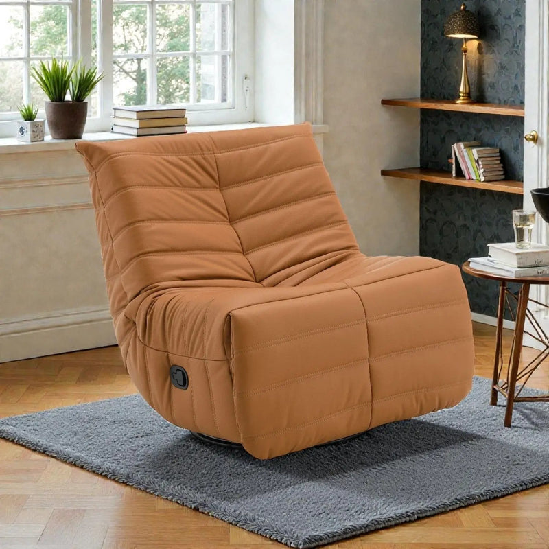 Glider Recliner With Swivel - Orange by HouseOfZazla