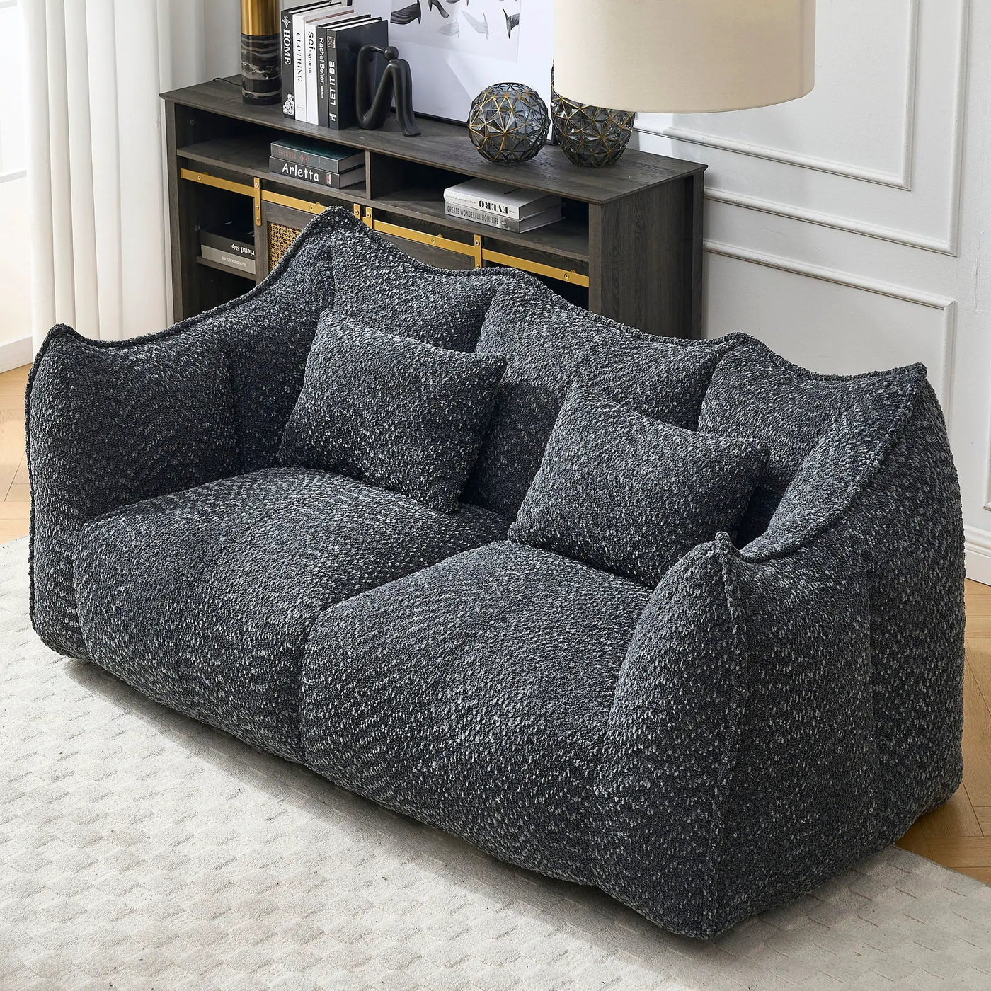 Comfortable Dual Beanbag Chair With High Resilience Foam Core For 2 People by HouseOfZazla
