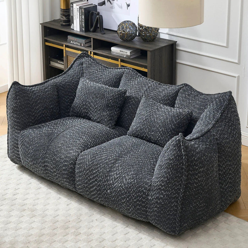 Comfortable Dual Beanbag Chair With High Resilience Foam Core For 2 People by HouseOfZazla