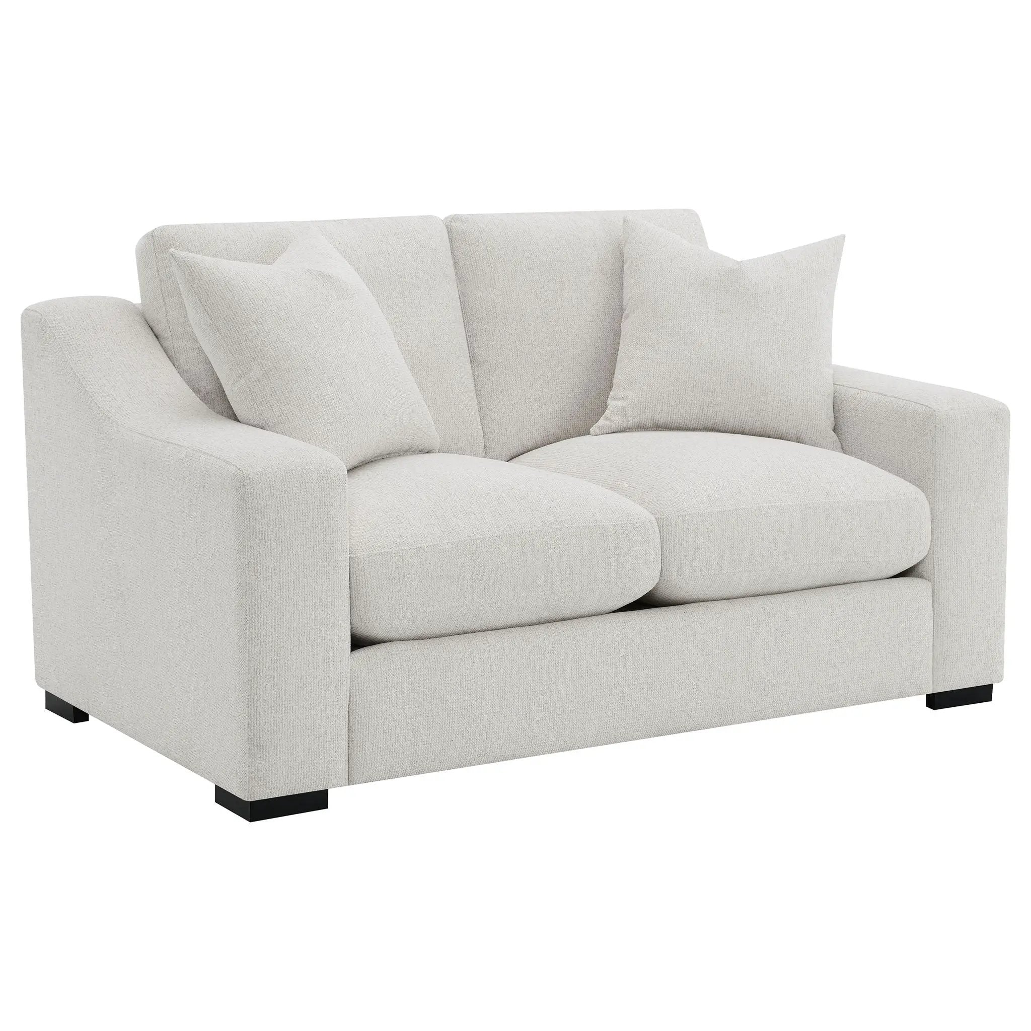 Ashlyn 2-piece Upholstered Track Arm Sofa Set Sand by Unique Piece Furniture