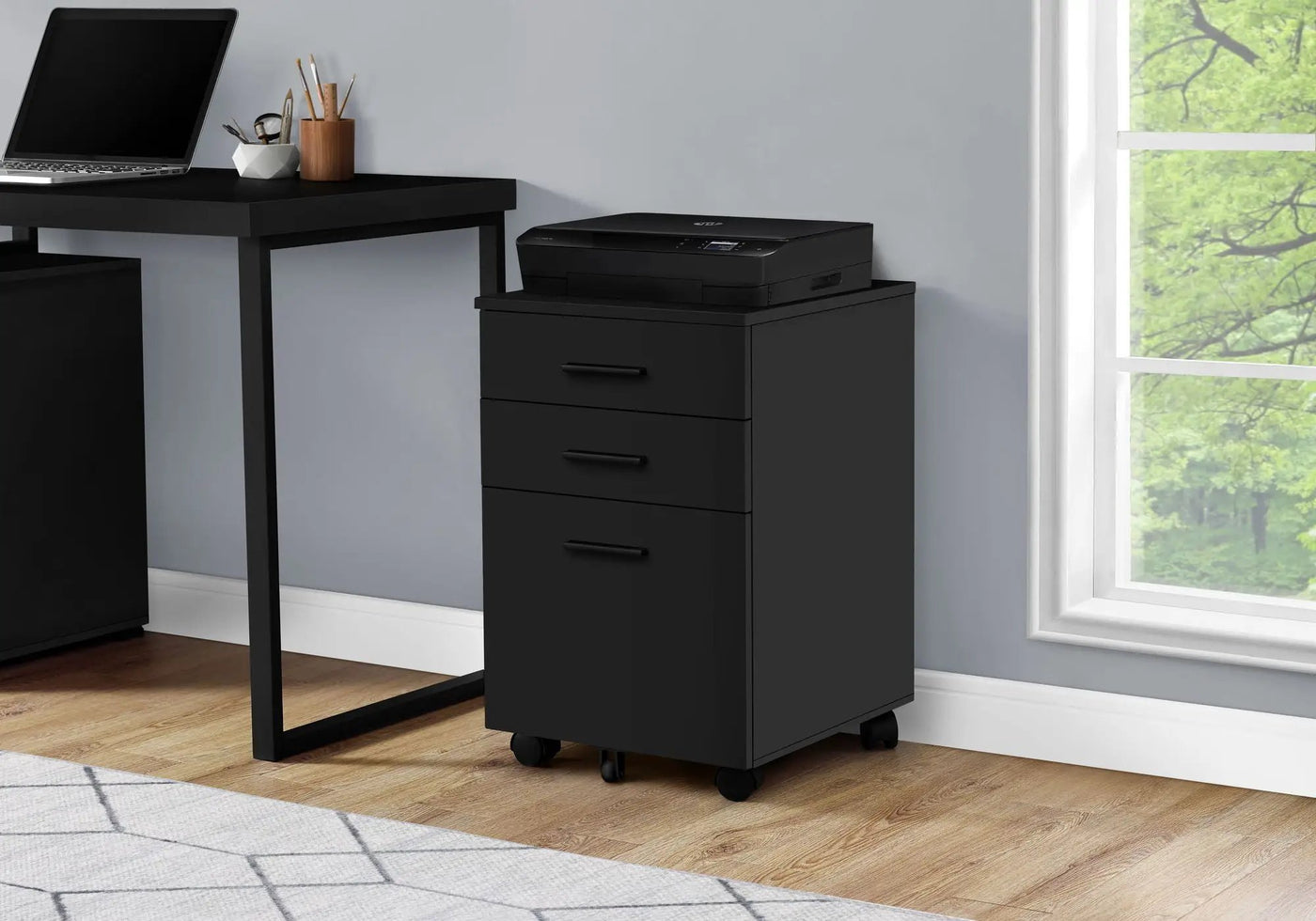File Cabinet, Rolling Mobile Storage Drawers, Contemporary Office Cabinet by HouseOfZazla