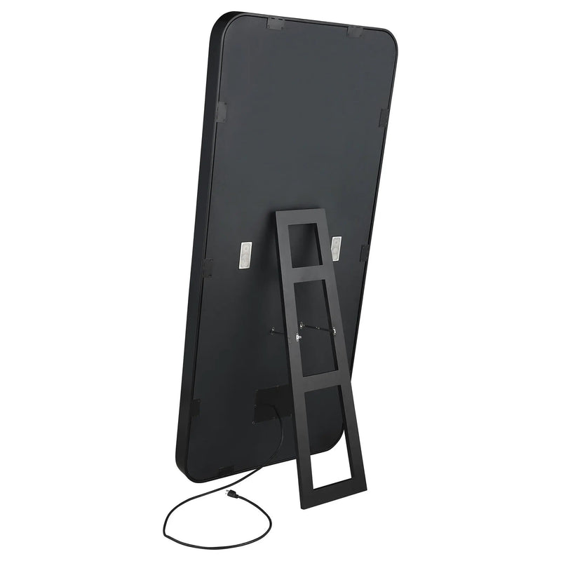 Canton 32 x 71 Inch LED Standing Mirror with Speakers Black by Unique Piece Furniture