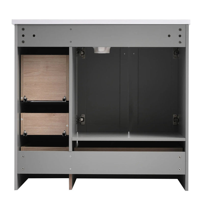 Shaker Free Standing Bathroom Vanity Cabinet With Sink, Soft Close Drawers, Soft Close Doors by HouseOfZazla