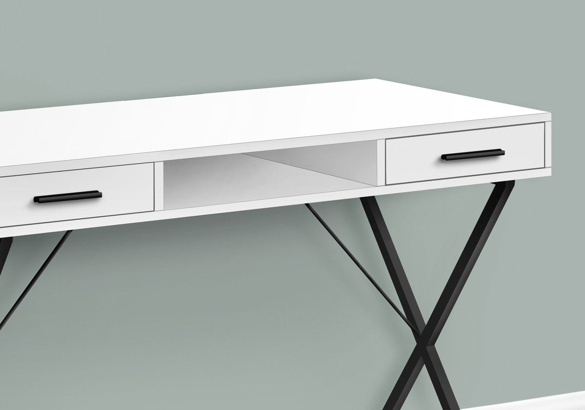 Contemporary Computer Desk with Storage Drawers - Metal & Wood, photo 8 of 20