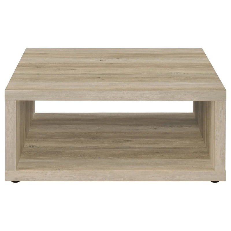Frisco Square Engineered Wood Coffee Table Distressed Pine by Unique Piece Furniture