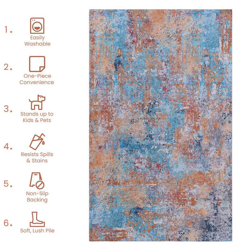 Maval - 8' X 10' Area Rug Washable - Multi by Unique Piece Furniture