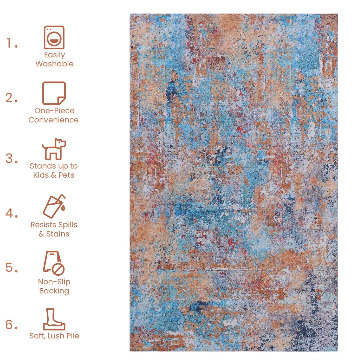 Maval - Abstract Washable Area Rug by HouseOfZazla