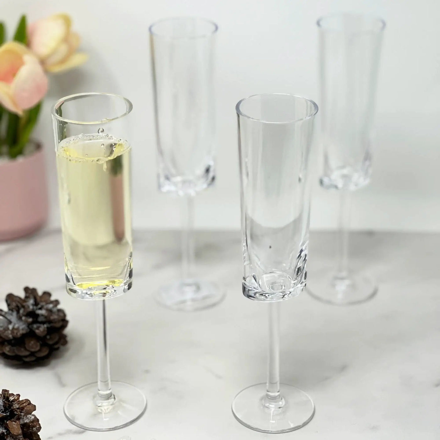Oval Halo - Acrylic Champagne Flutes (Set of 4) by HouseOfZazla