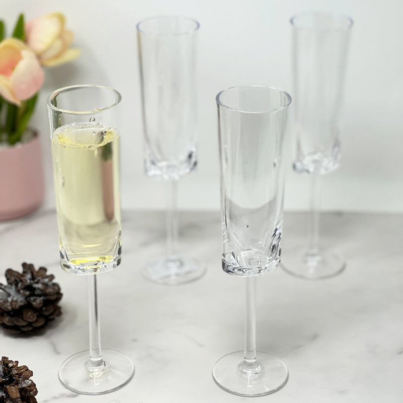 Oval Halo - Acrylic Champagne Flutes (Set of 4) by HouseOfZazla