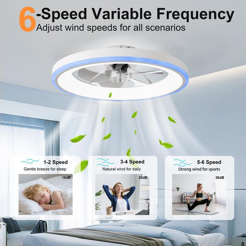 23.6" Modern RGB Ceiling Fan with Lights by HouseOfZazla